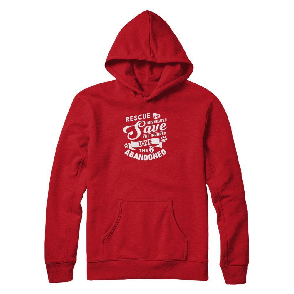 Rescue Save Love Animal Dog Lover Cat Lover Veterinarian-T-Shirt & Tank Top-Pullover Hoodie-Red