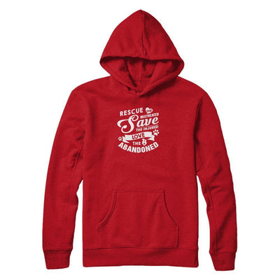 Rescue Save Love Animal Dog Lover Cat Lover Veterinarian-T-Shirt & Tank Top-Pullover Hoodie-Red