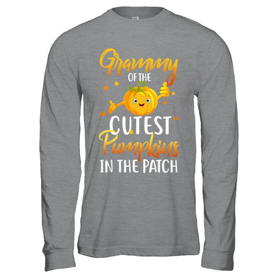 Halloween Grammy Of Cutest Pumpkins In The Patch-T-Shirt & Hoodie-Long Sleeve T-Shirt-Sport Grey