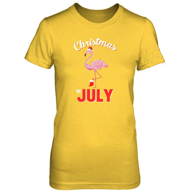 Funny Party X-Mas Flamingo Christmas In July-T-Shirt & Tank Top-Women's T-Shirt-Daisy