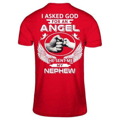 I Asked God For An Angel He Sent Me My Nephew-T-Shirt & Hoodie-Premium T-Shirt-Red