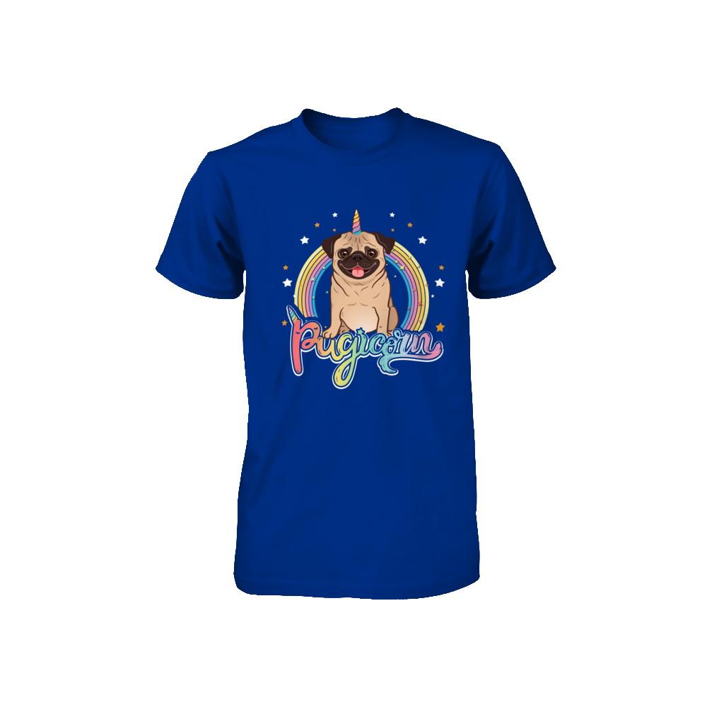 Rainbow Pugicorn Pug Unicorn For Kids Youth-Youth Shirt-