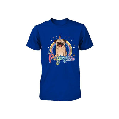 Rainbow Pugicorn Pug Unicorn For Kids Youth-Youth Shirt-