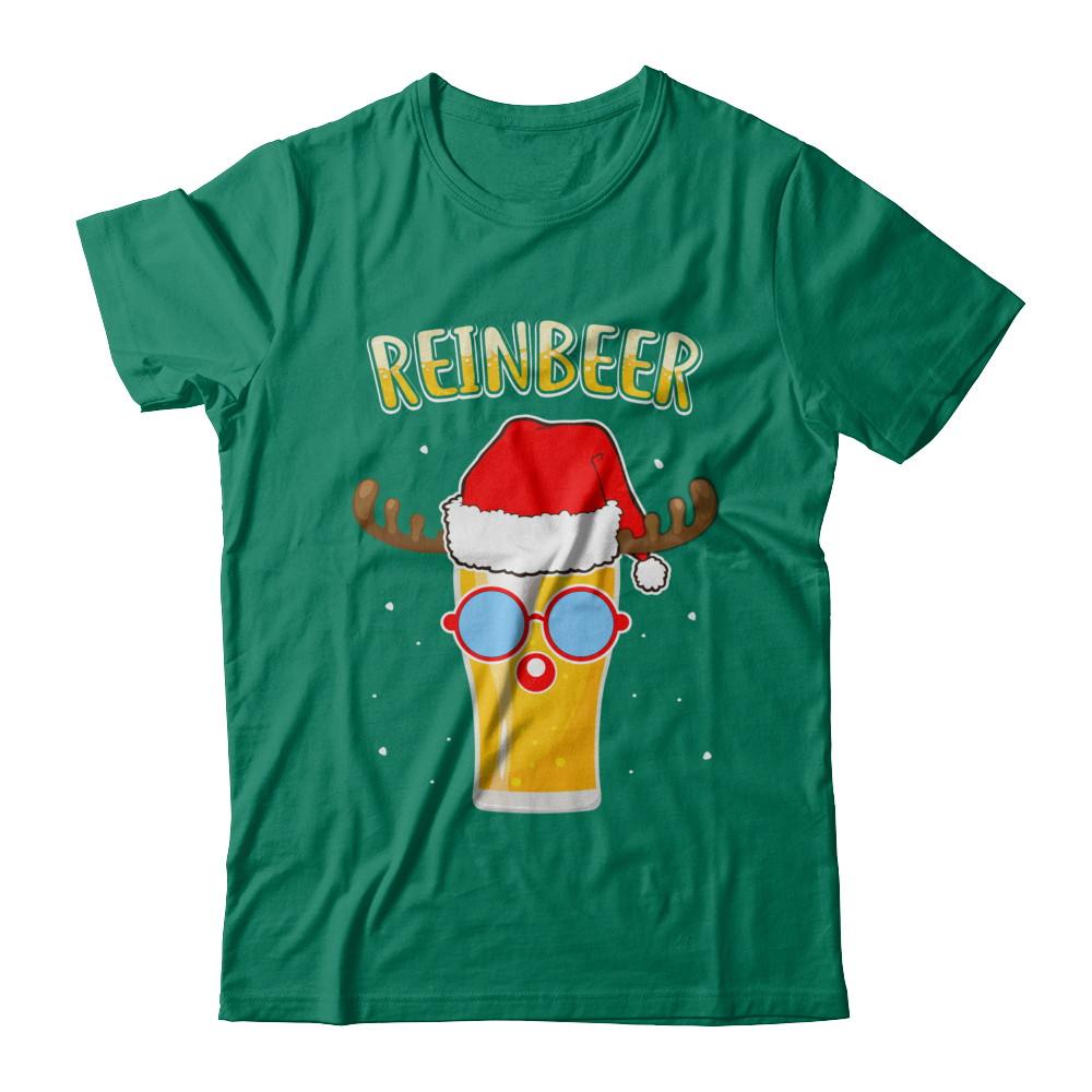 Funny Christmas Gift Beer Reindeer Lovers Reinbeer-T-Shirt & Sweatshirt-Classic T-Shirt-Kelly Green