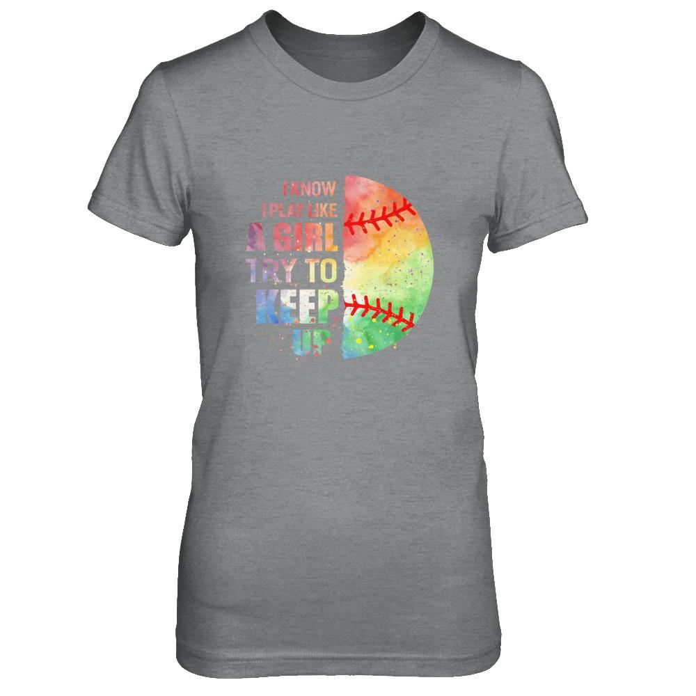 Yeah I Play Like A Girl Baseball Girl-T-Shirt & Hoodie-Women's T-Shirt-Sport Grey