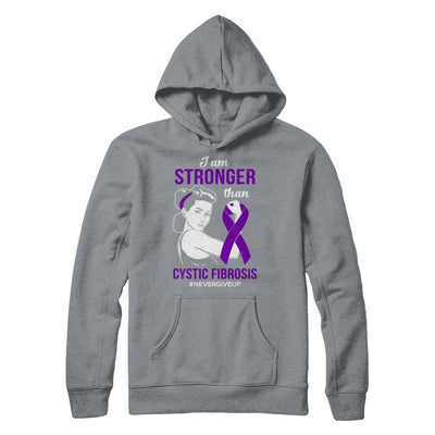 I Am Stronger Than Cystic Fibrosis Awareness Support-T-Shirt & Hoodie-Pullover Hoodie-Light Steel