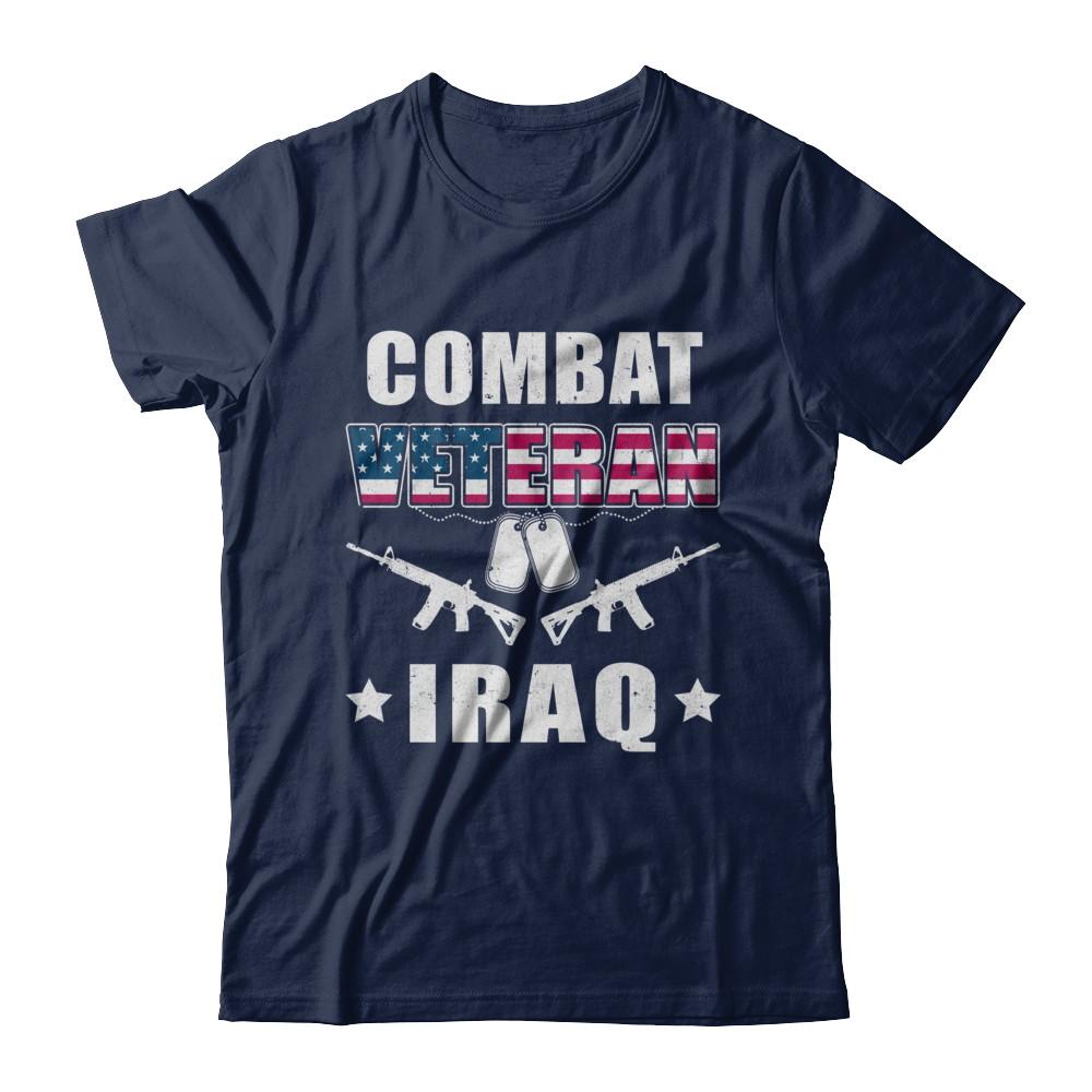 Combat Veteran Iraq-T-Shirt & Hoodie-Classic T-Shirt-Navy