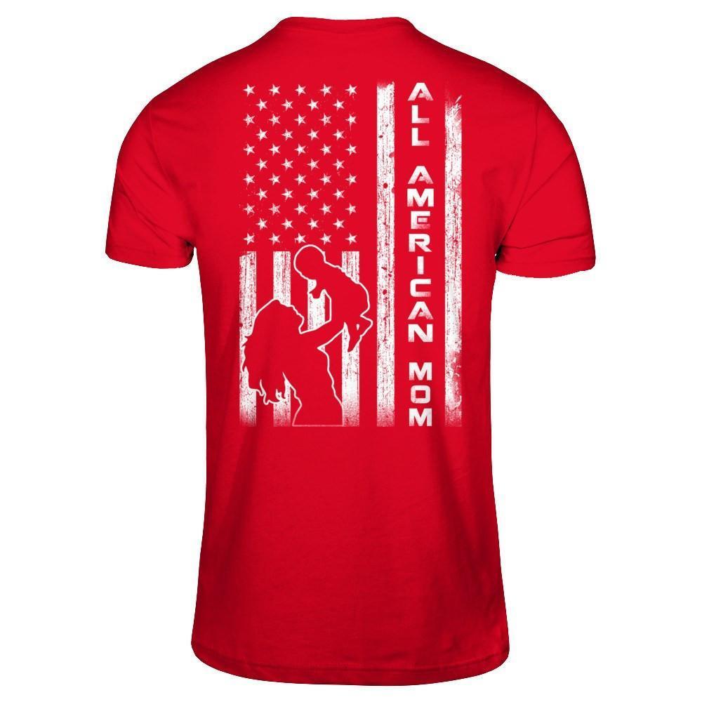 All American Mom Flag-T-Shirt & Hoodie-Premium T-Shirt-Red
