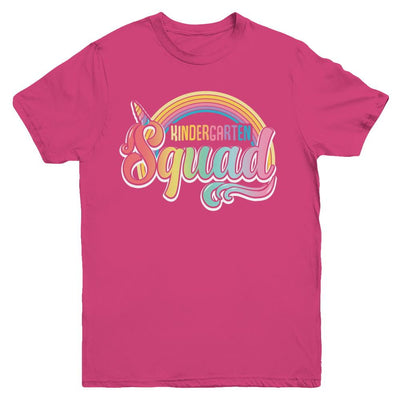 Kindergarten Squad Cute Rainbow Unicorn Back To School Youth-Youth Shirt-Youth T-Shirt-Heliconia