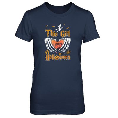 This Girl Loves Halloween-T-Shirt & Tank Top-Women's T-Shirt-Navy