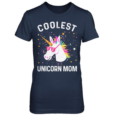 Coolest Unicorn Mom Cute Funny Unicorn Mothers Day-T-Shirt & Hoodie-Women's T-Shirt-Navy