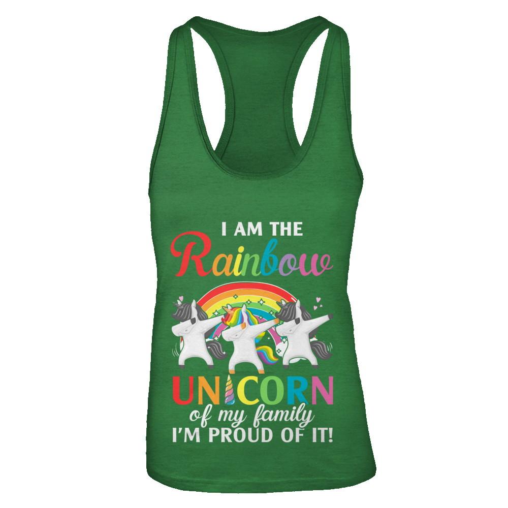 I Am The Rainbow Unicorn Of My Family Lesbian LGBT-T-Shirt & Tank Top-Women's Ideal Racerback Tank-Kelly Green