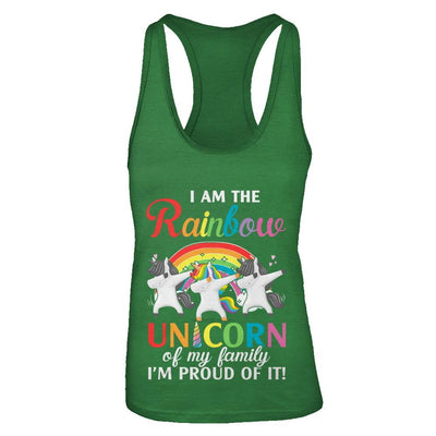 I Am The Rainbow Unicorn Of My Family Lesbian LGBT-T-Shirt & Tank Top-Women's Ideal Racerback Tank-Kelly Green