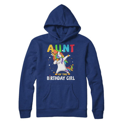 AUNT Of The Birthday Girl Dabbing Unicorn Party-T-Shirt & Hoodie-Pullover Hoodie-Deep Royal