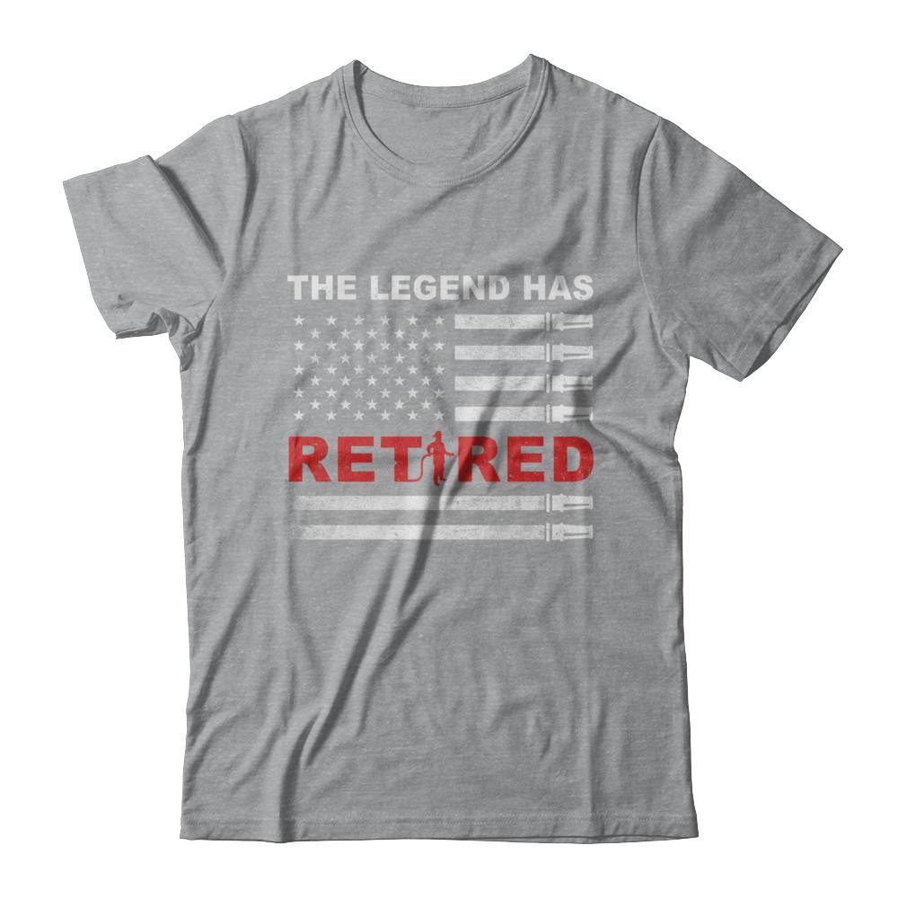 The Legend Has Retired Firefighter Retirement Gift-T-Shirt & Hoodie-Classic T-Shirt-Sport Grey
