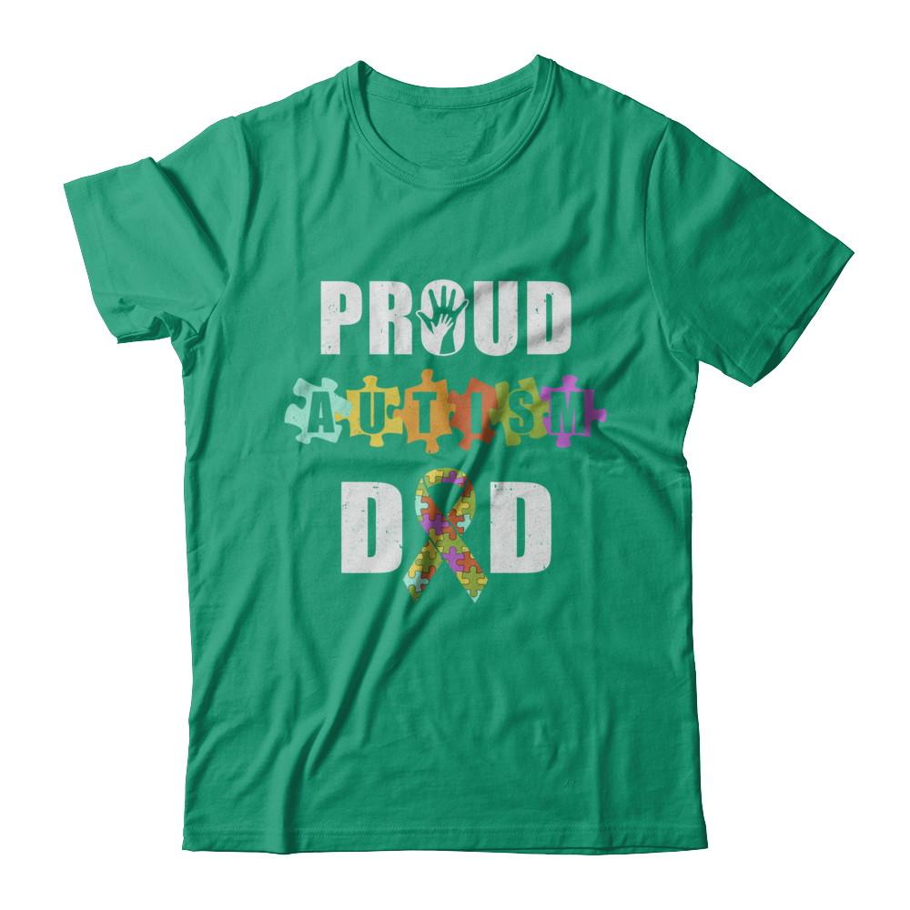 Proud Autism Dad Autism Awareness-T-Shirt & Hoodie-Classic T-Shirt-Kelly Green