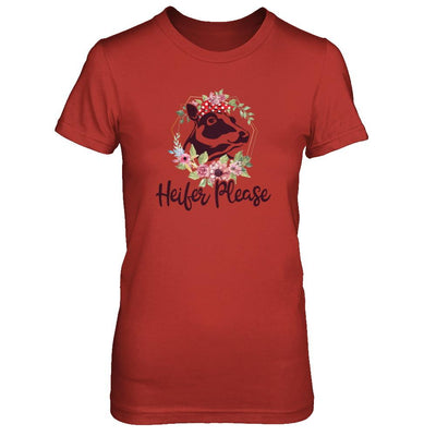 Funny Farmer Women Girl Cow Heifer Please-T-Shirt & Tank Top-Women's T-Shirt-Red
