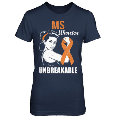 MS Warrior Unbreakable Multiple Sclerosis Awareness-T-Shirt & Hoodie-Women's T-Shirt-Navy