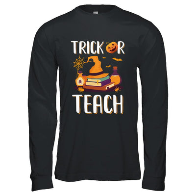 Trick Or Teach Halloween Gift Costume For Teacher-T-Shirt & Hoodie-Long Sleeve T-Shirt-Black