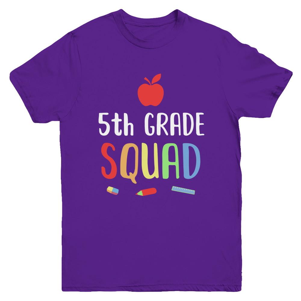 5th Grade Squad Back To School Teacher Fifth Grade Youth-Youth Shirt-Youth T-Shirt-Purple