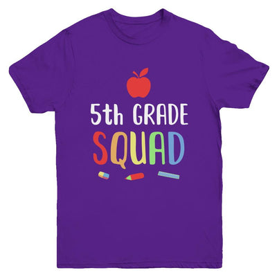 5th Grade Squad Back To School Teacher Fifth Grade Youth-Youth Shirt-Youth T-Shirt-Purple