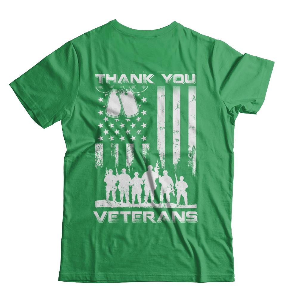 Veteran Thank You Veterans American Flag-T-Shirt & Hoodie-Premium T-Shirt-Kelly Green