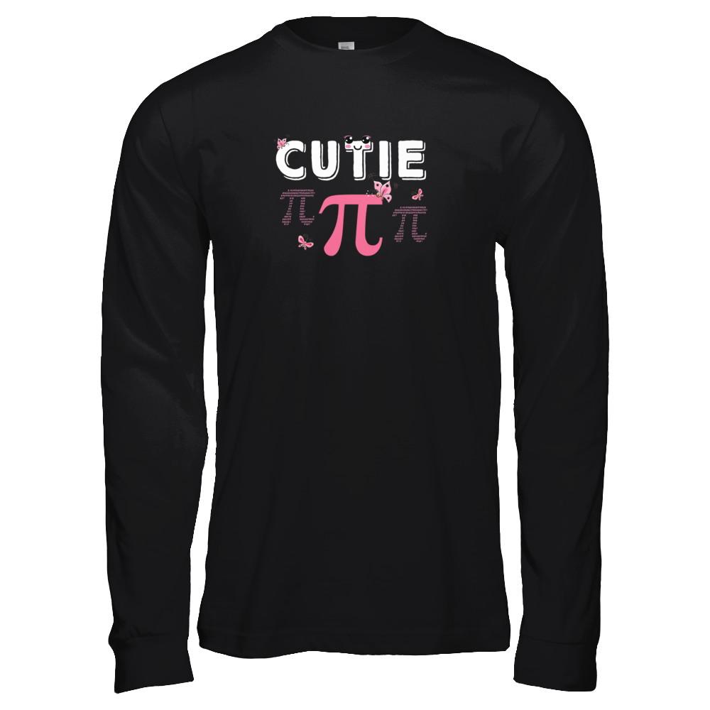 Cutie Pi Cute Math Pun Happy Pi Day-T-Shirt & Tank Top-Long Sleeve T-Shirt-Black