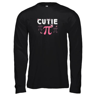 Cutie Pi Cute Math Pun Happy Pi Day-T-Shirt & Tank Top-Long Sleeve T-Shirt-Black