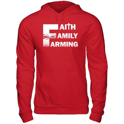 Faith Family Farming Farmer-T-Shirt & Hoodie-Pullover Hoodie-Red