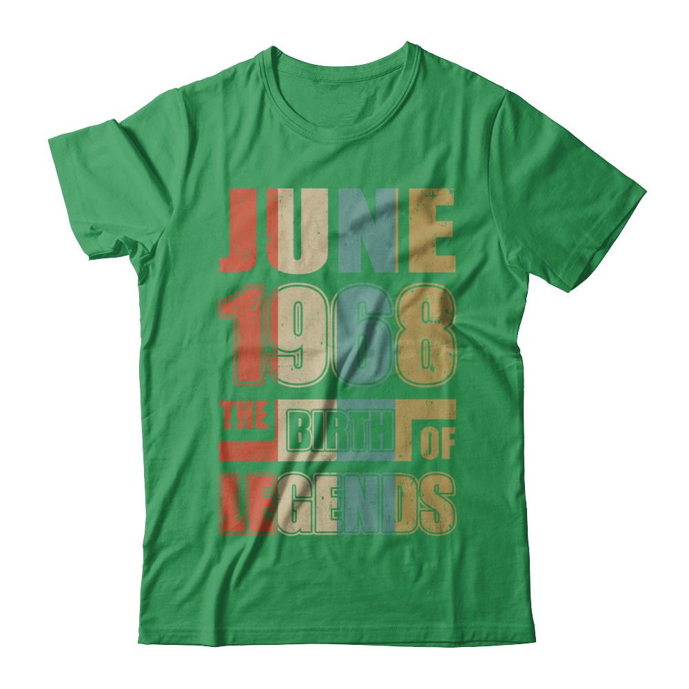 Vintage Retro June 1968 Birth Of Legends 53th Birthday-T-Shirt & Hoodie-Premium T-Shirt-Kelly Green