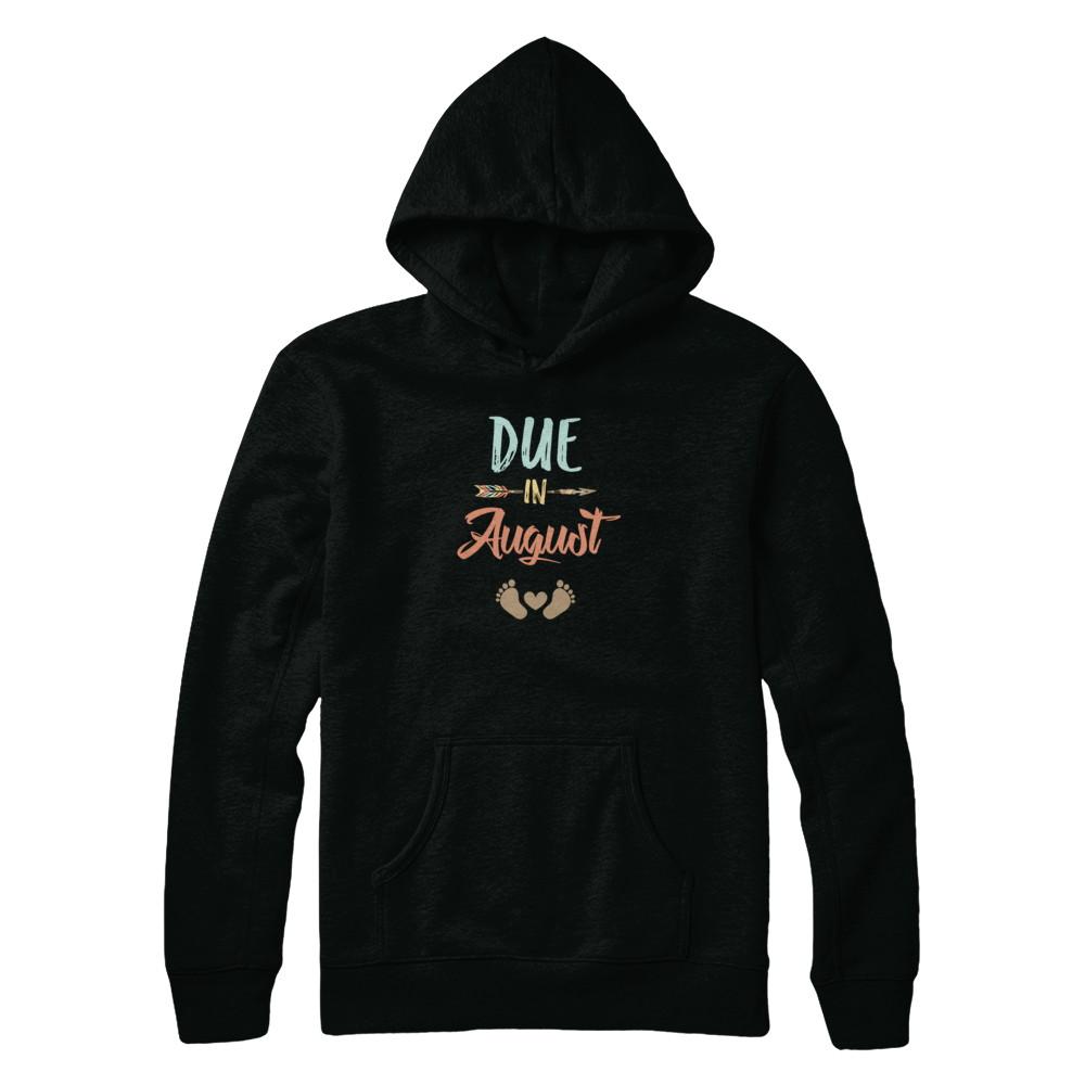 Due Date August 2021 Announcement Mommy Bump Pregnancy-T-Shirt & Tank Top-Pullover Hoodie-Black
