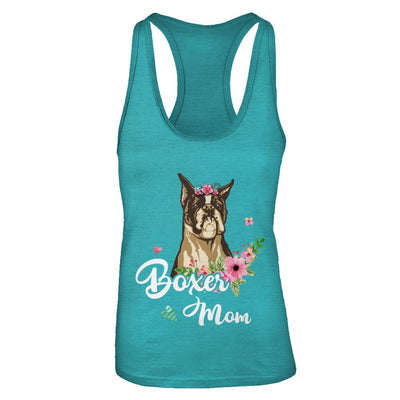 Boxer Mom Funny Dog Mom Gift Idea-T-Shirt & Tank Top-Women's Ideal Racerback Tank-Tahiti Blue