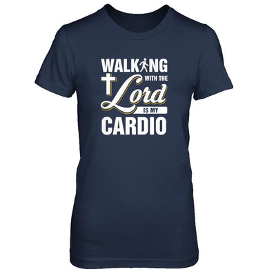 Walking With The Lord Is My Cardio-T-Shirt & Tank Top-Women's T-Shirt-Navy
