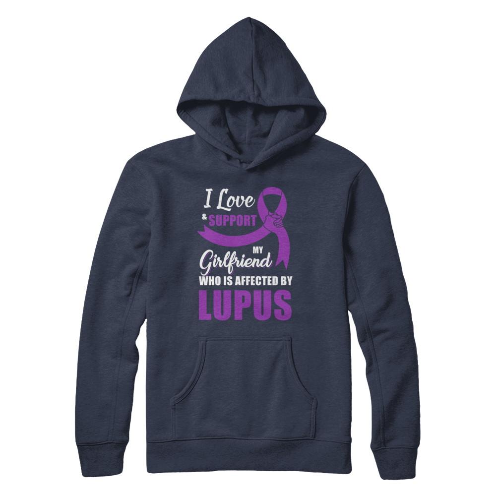 Lupus Awareness Support Purple Girlfriend Boyfriend-T-Shirt & Hoodie-Pullover Hoodie-Navy