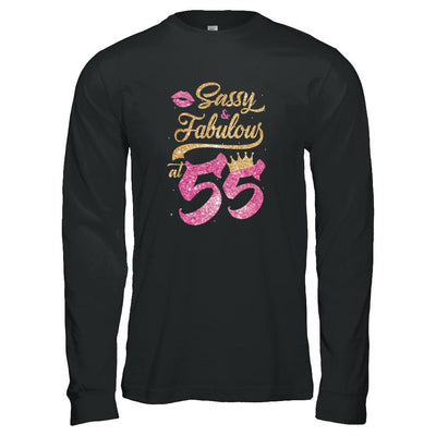 Sassy And Fabulous At 55th 1966 Birthday Gift-T-Shirt & Tank Top-Long Sleeve T-Shirt-Black