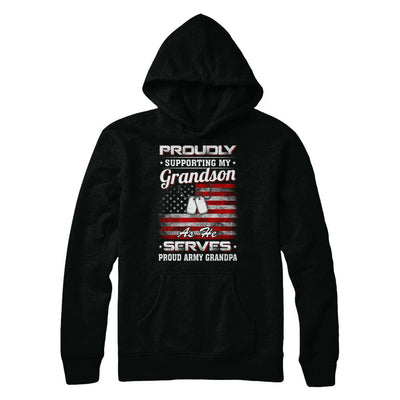 Supporting My Grandson As He Serves Proud Army Grandpa-T-Shirt & Hoodie-Pullover Hoodie-Black