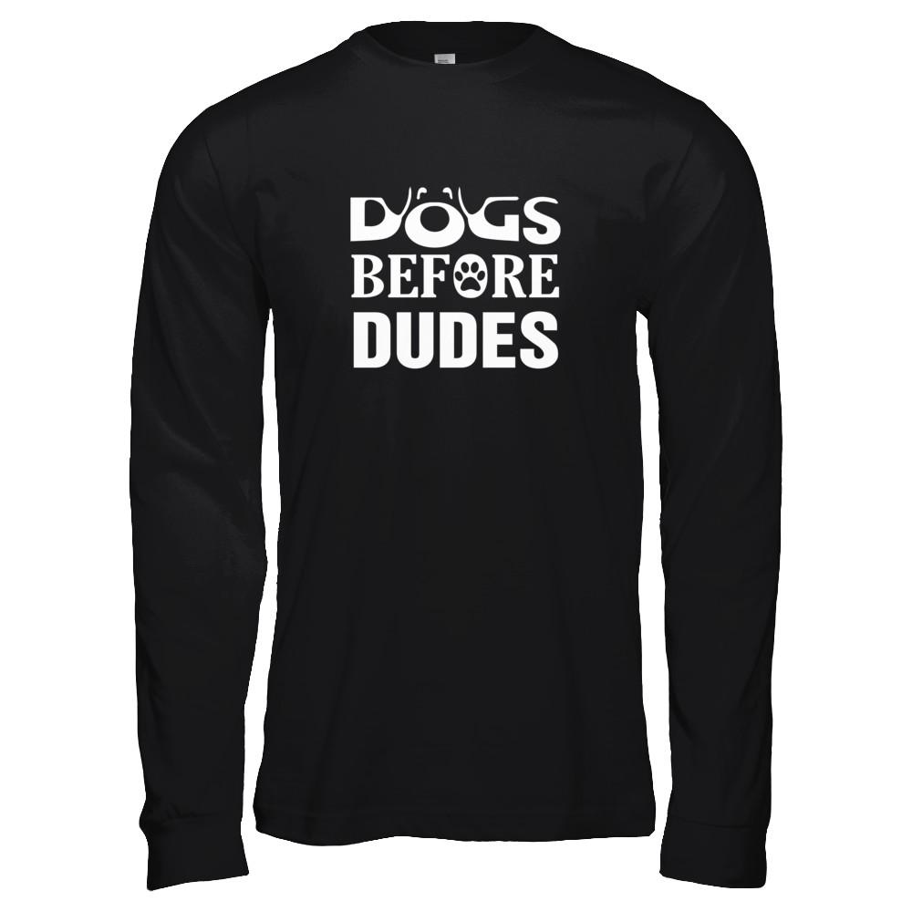 Dogs Before Dudes-T-Shirt & Tank Top-Long Sleeve T-Shirt-Black