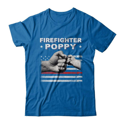 Firefighter Fireman Poppy American Flag Fathers Day-T-Shirt & Hoodie-Classic T-Shirt-Royal