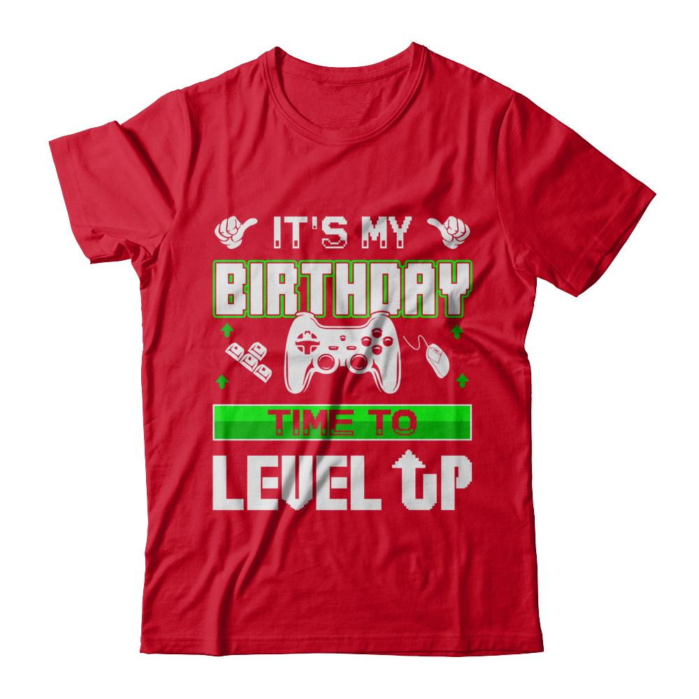 It's My Birthday Time To Level Up-T-Shirt & Hoodie-Premium T-Shirt-Red