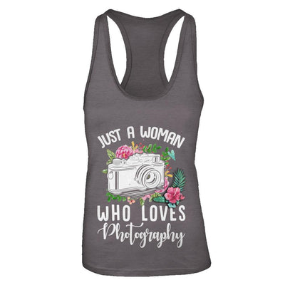 Just A Woman Who Loves Photography Photographer-T-Shirt & Tank Top-Women's Ideal Racerback Tank-Dark Grey