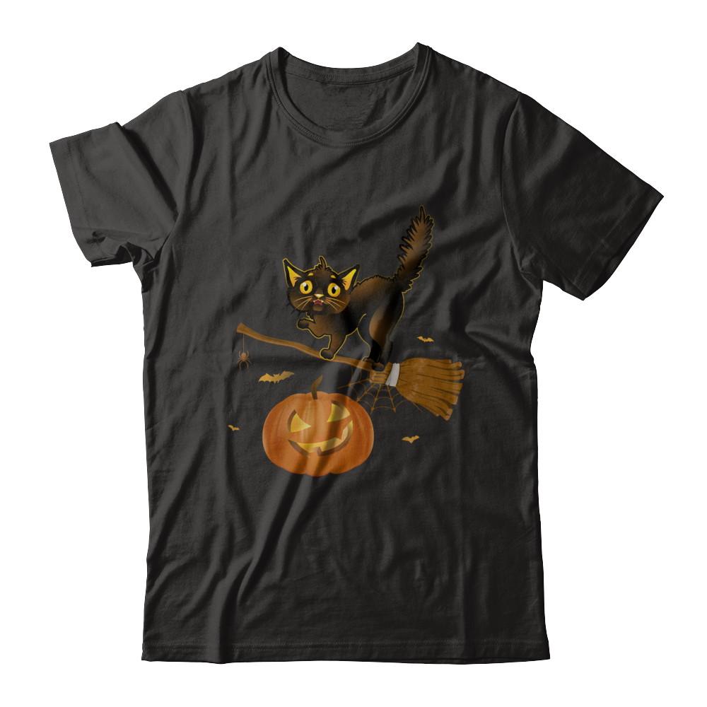 Happy Halloween Cat Pumpkin Gift-T-Shirt & Sweatshirt-Premium T-Shirt-Black