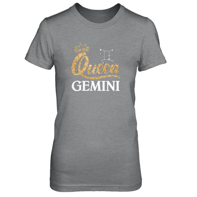 Queen Gemini Zodiac May June Birthday Gift-T-Shirt & Tank Top-Women's T-Shirt-Sport Grey
