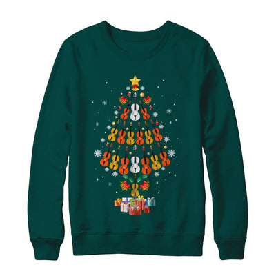 Music Violin Christmas Tree Merry Xmas Gift-T-Shirt & Sweatshirt-Crewneck Sweatshirt-Deep Forest