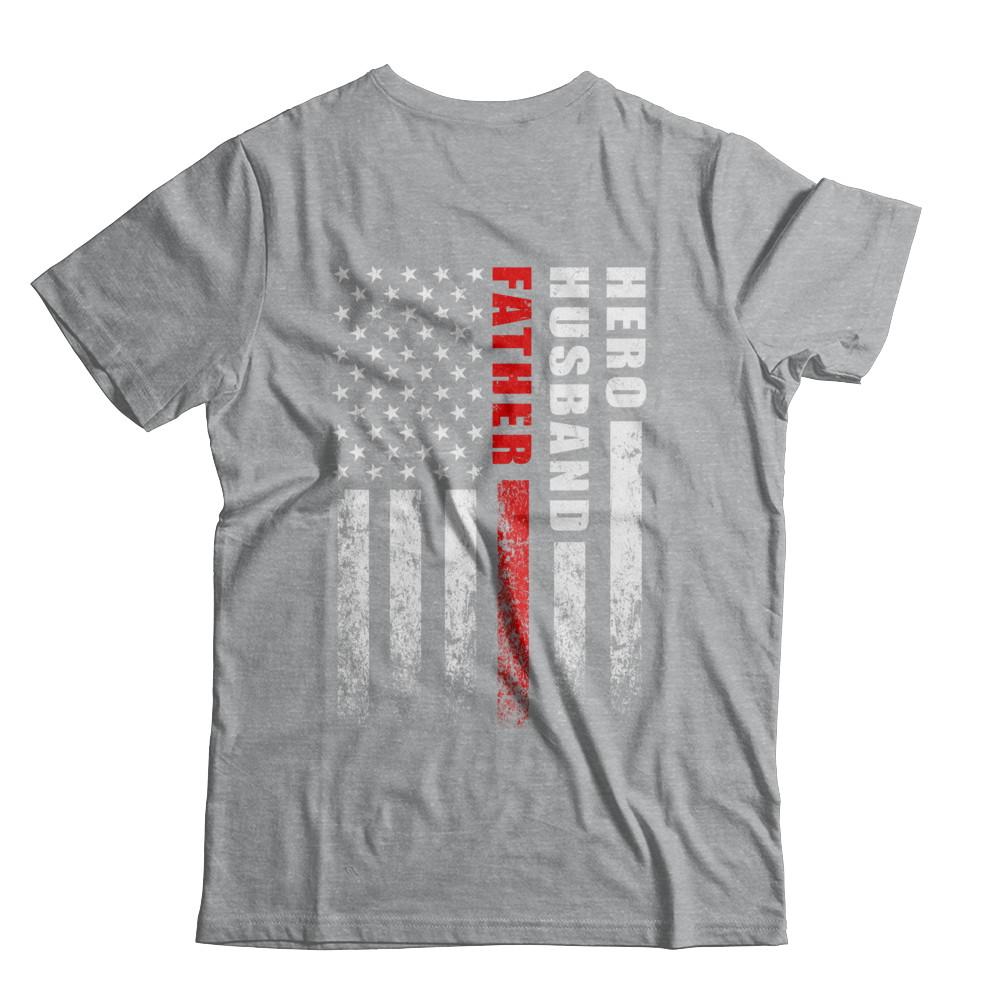 Fireman Firefighter Husband Dad Hero Fathers Day Gift-T-Shirt & Hoodie-Classic T-Shirt-Sport Grey