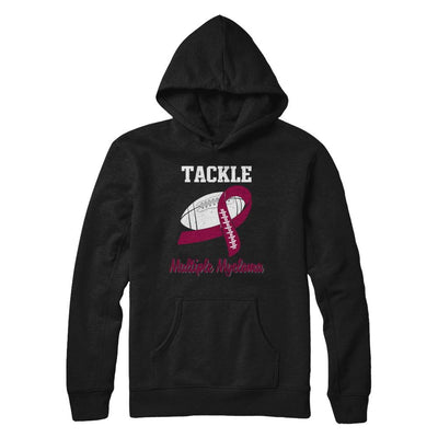 Football Survivor Tackle Burgundy Multiple Myeloma Awareness-T-Shirt & Hoodie-Pullover Hoodie-Black