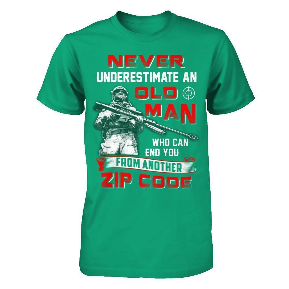 Never Underestimate An Old Man Who Can End You-T-Shirt & Hoodie-Classic T-Shirt-Kelly Green