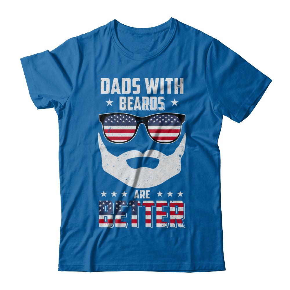 Dads With Beards Are Better American Flag Fathers Day-T-Shirt & Hoodie-Classic T-Shirt-Royal