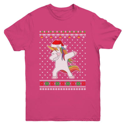 Dabbing Tangled Lights Ugly Christmas Sweater Girls Youth-Youth Shirt-Youth T-Shirt-Heliconia