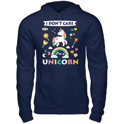 I Dont Care I'am A Unicorn-T-Shirt & Hoodie-Pullover Hoodie-Navy