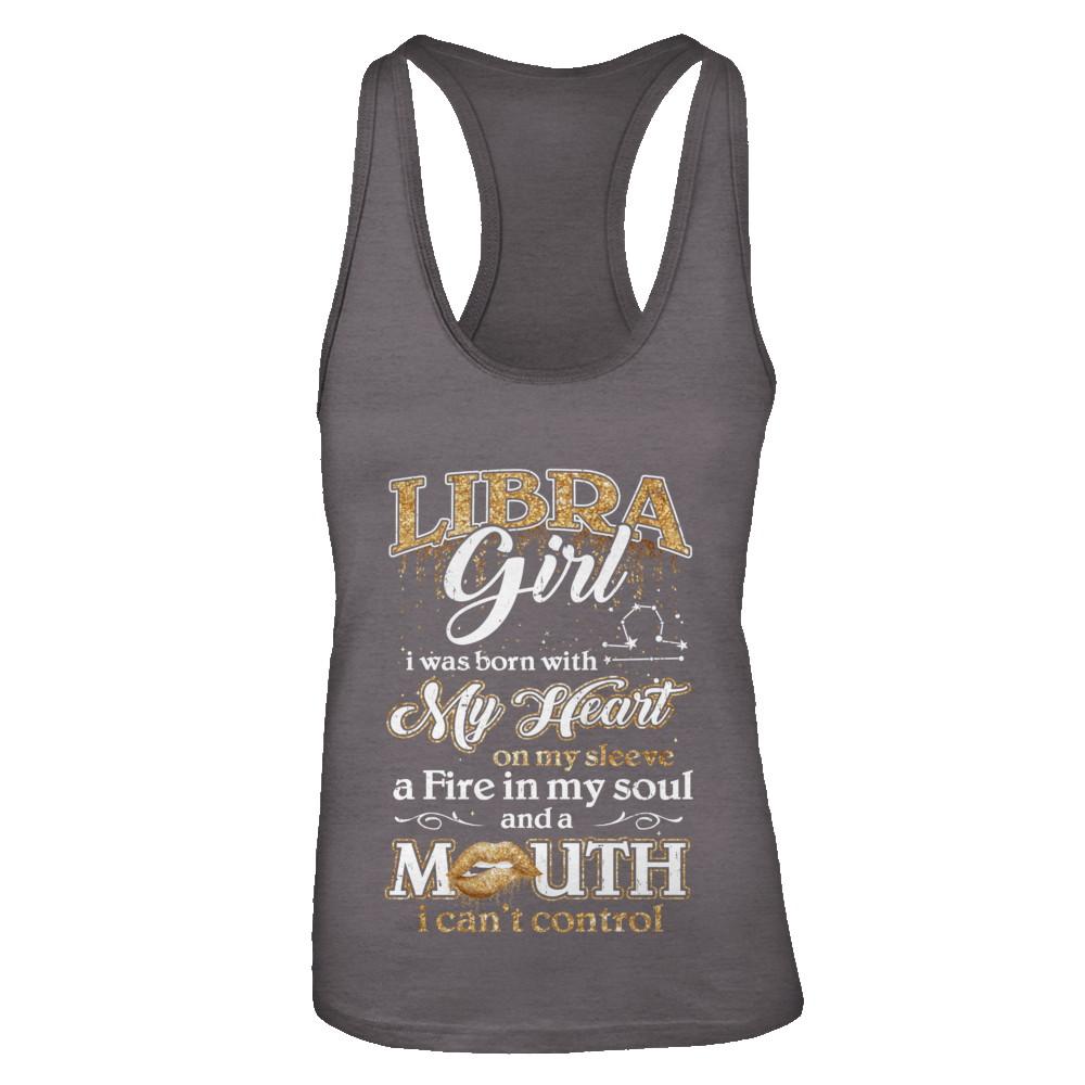 I'm A Libra Girl Lipstick September October Funny Zodiac Birthday-T-Shirt & Tank Top-Women's Ideal Racerback Tank-Dark Grey